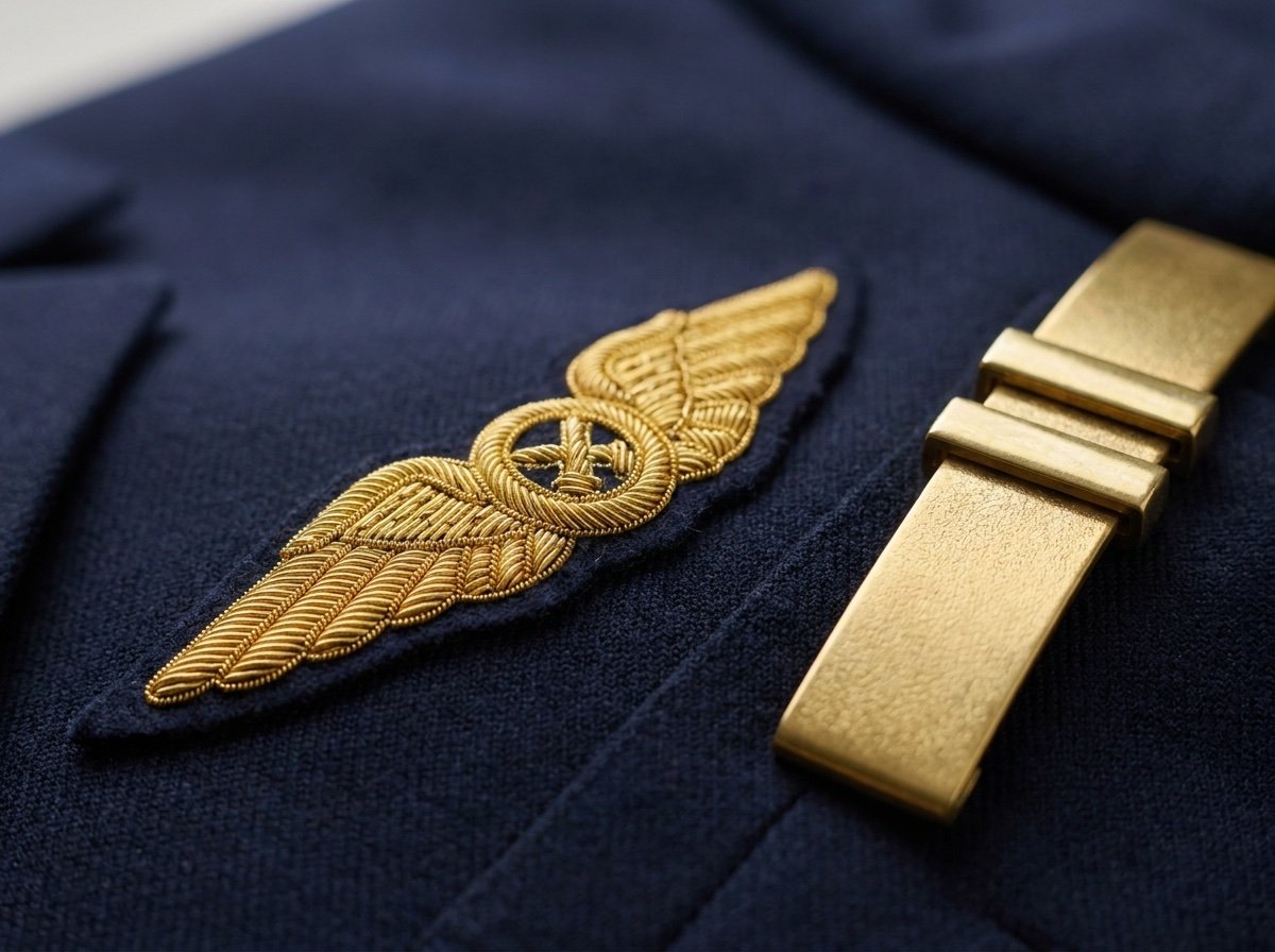 Wing badge and epaulette detail