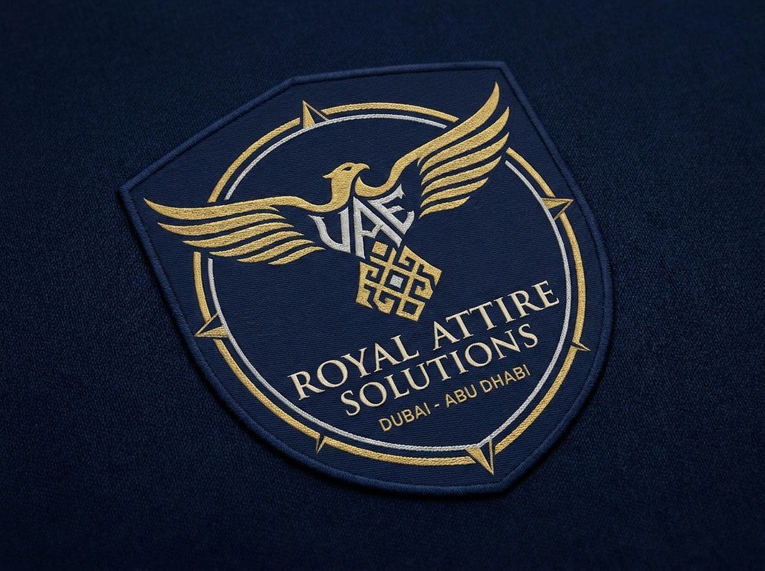 Close-up of an in-house embroidered uniform patch