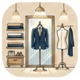 Showroom and fitting service icon — mannequin with measuring tape